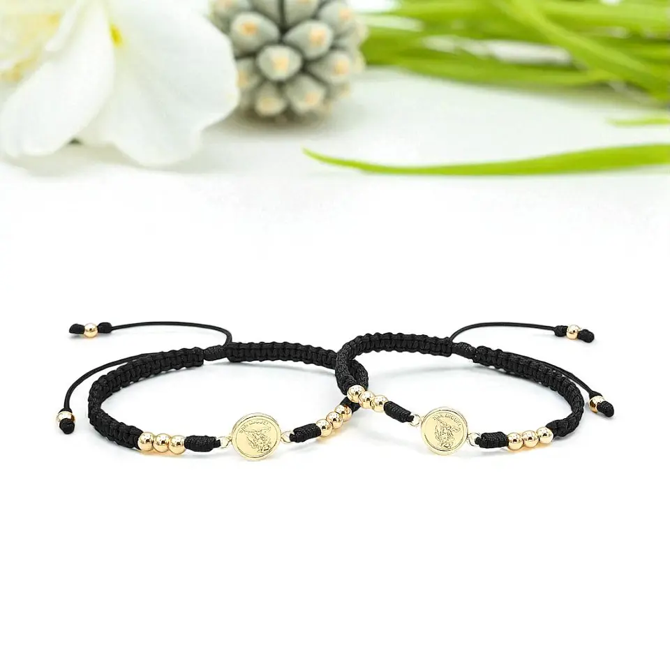 Pulseras para Parejas San Miguel Arcángel Oro Laminado 18k 6