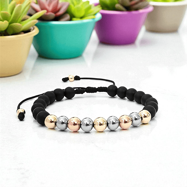 Pulsera Piedra Ónix Oro Laminado 18K 4