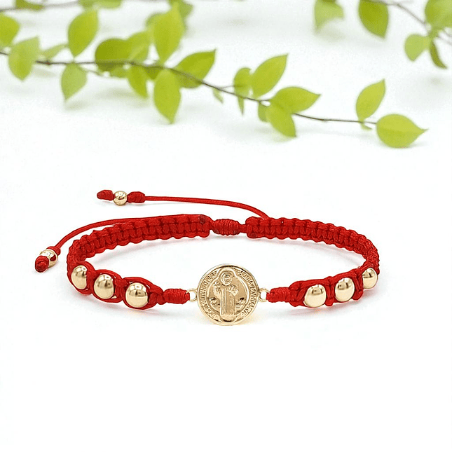 Pulsera Tejida San Benito Oro Laminado 18k 3
