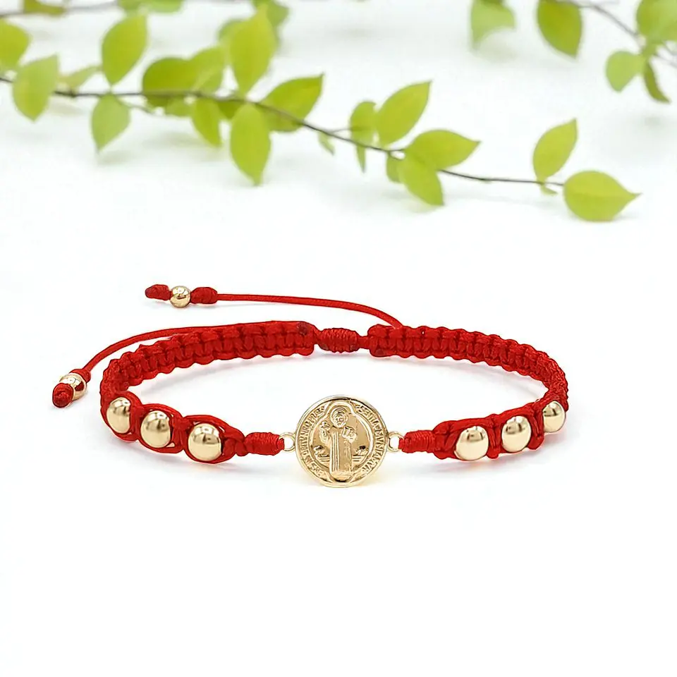 Pulsera Tejida San Benito Oro Laminado 18k 3