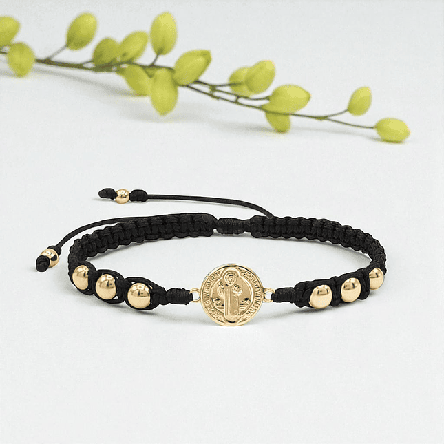 Pulsera Tejida San Benito Oro Laminado 18k 6