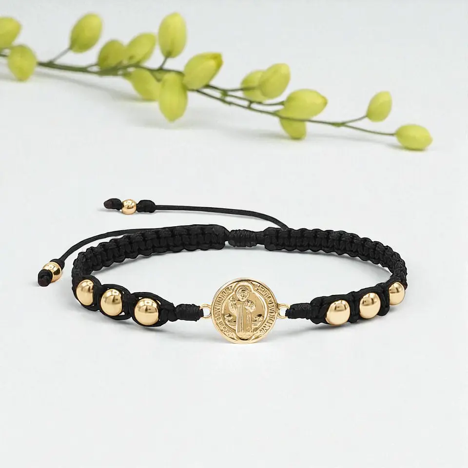 Pulsera Tejida San Benito Oro Laminado 18k 6
