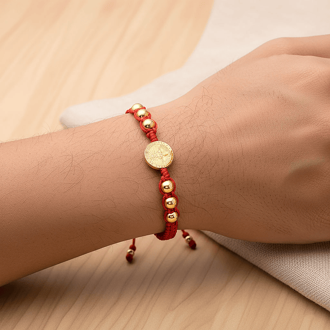 Pulsera Tejida Virgen Milagrosa Oro Laminado 18k 3