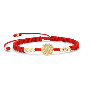 Pulsera Tejida San Benito Oro Laminado 18k