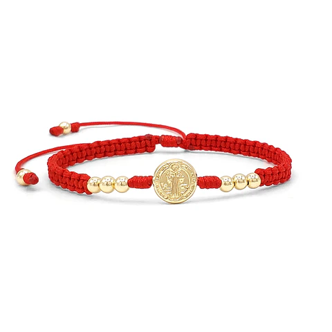 Pulsera Tejida San Benito Oro Laminado 18k