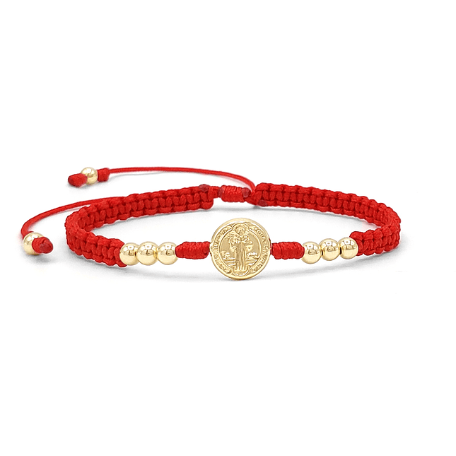 Pulsera Tejida San Benito Oro Laminado 18k 1