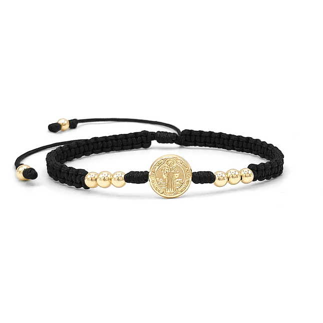 Pulsera Tejida San Benito Oro Laminado 18k 2