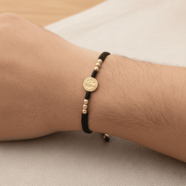 Pulsera Tejida San Benito Oro Laminado 18k 4