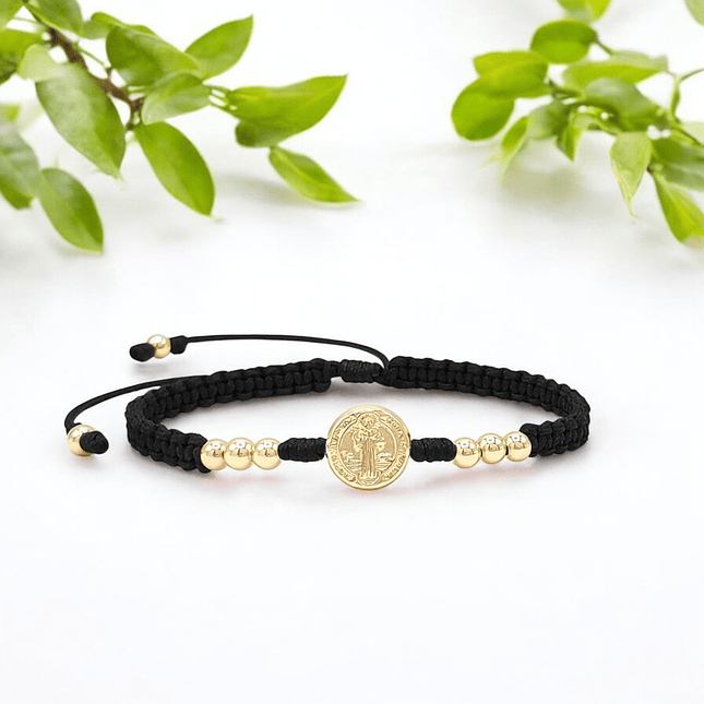 Pulsera Tejida San Benito Oro Laminado 18k 6