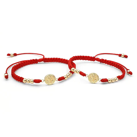Pulseras para Parejas San Benito de Abad Oro Laminado 18k