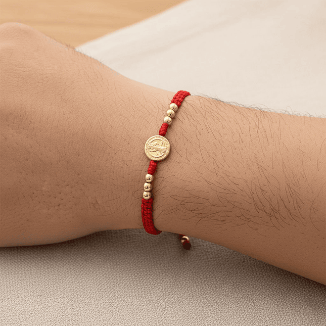 Par de Pulseras San Benito Oro Laminado 18k 7