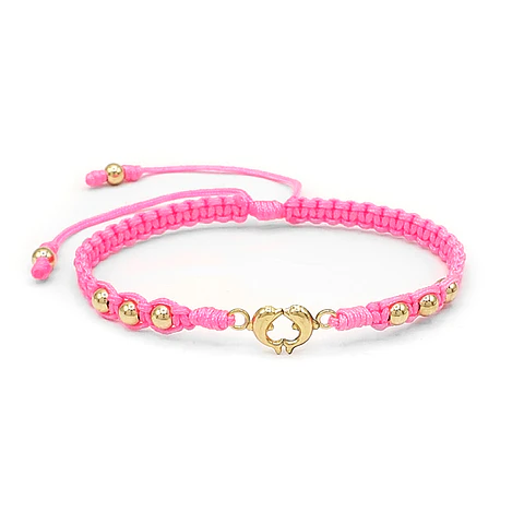 Pulsera Tejida Delfines Oro Laminado 18k