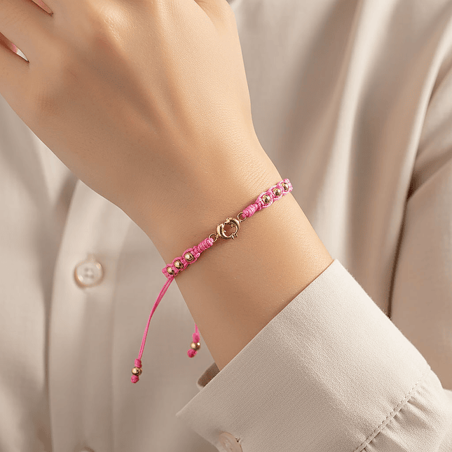 Pulsera Tejida Delfines Oro Laminado 18k 3