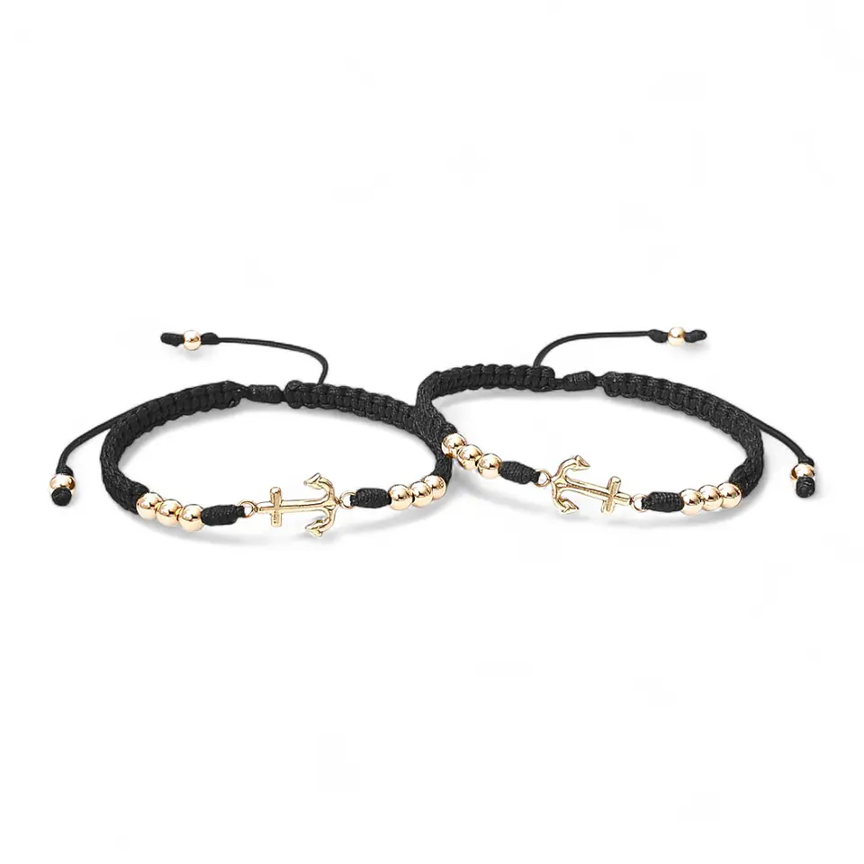 Pulseras para Parejas Anclas Oro Laminado 18k 2