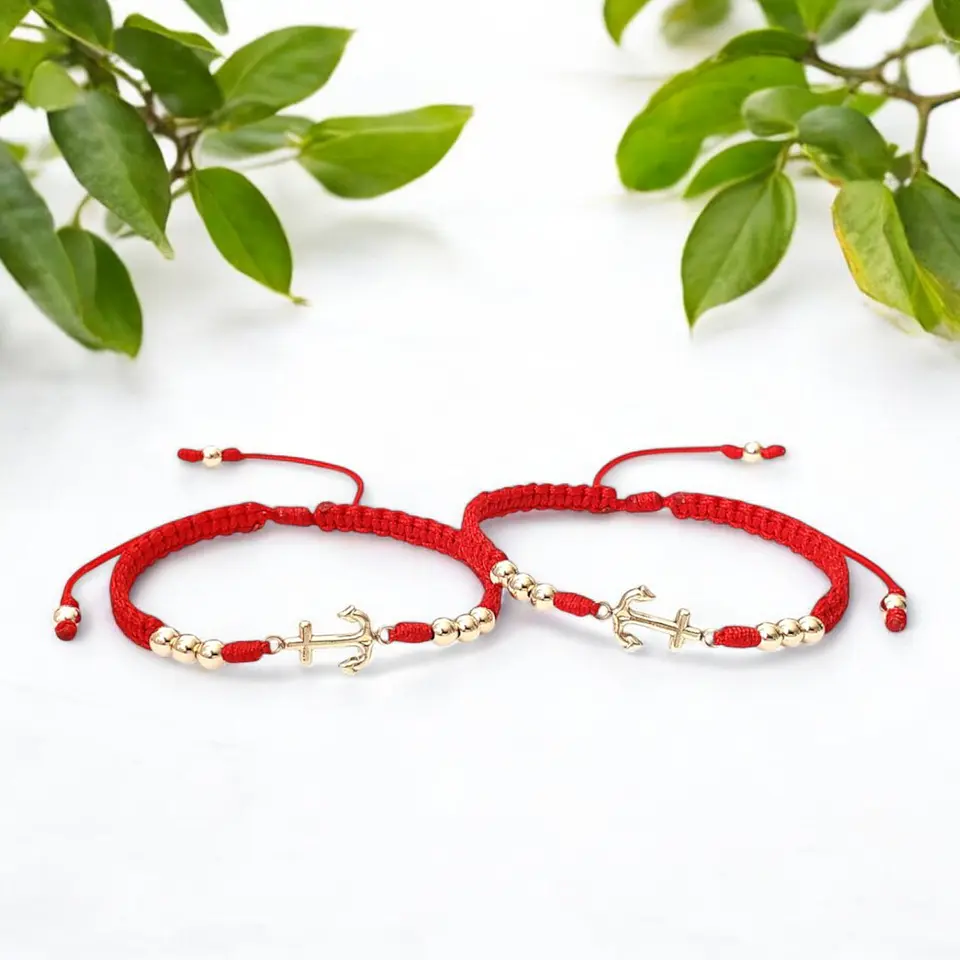 Pulseras para Parejas Anclas Oro Laminado 18k 5