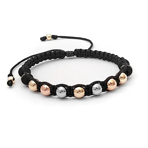 Pulsera Tejida Neopreno Oro Laminado 18k