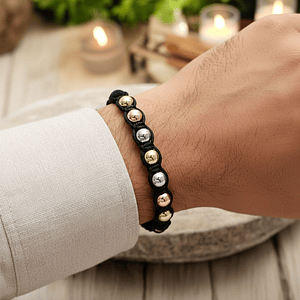 Pulsera Tejida Neopreno Oro Laminado 18k