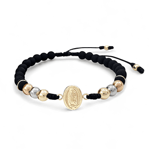 Pulsera Virgen Guadalupe Neopreno Oro Laminado 18k