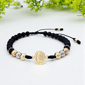 Pulsera Virgen Guadalupe Neopreno Oro Laminado 18k