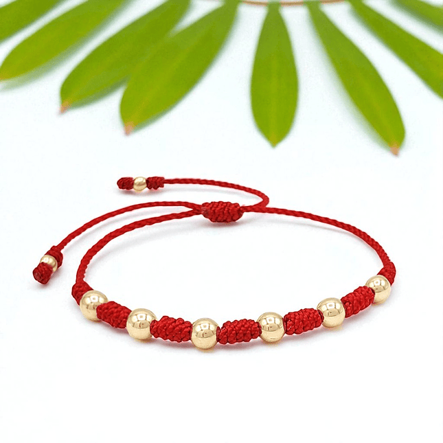 Pulsera 7 Nudos Protección Buena Suerte Oro Laminado 18k (6mm) 5
