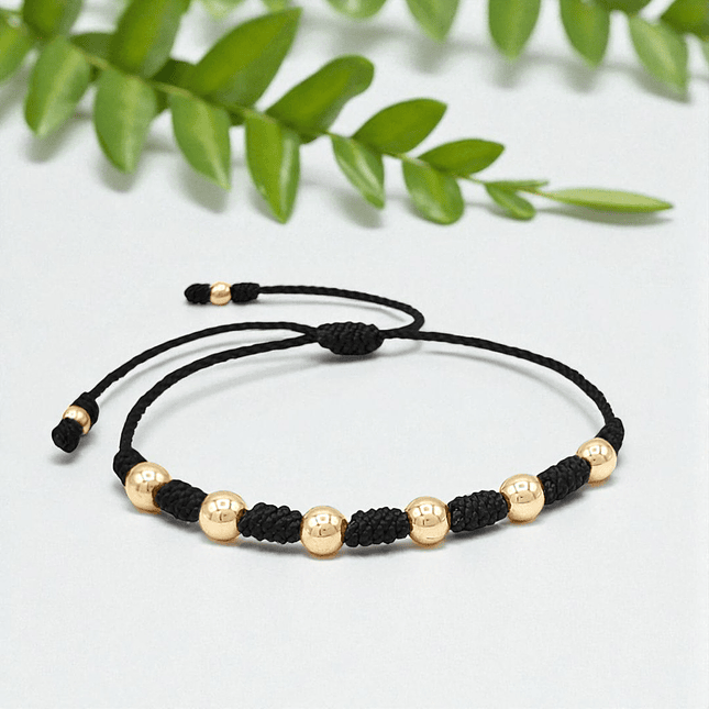 Pulsera 7 Nudos Protección Buena Suerte Oro Laminado 18k (6mm) 6