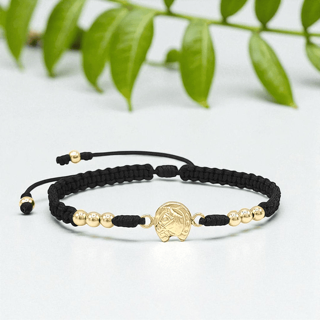 Pulsera Tejida con Caballo Laminado 18k 5