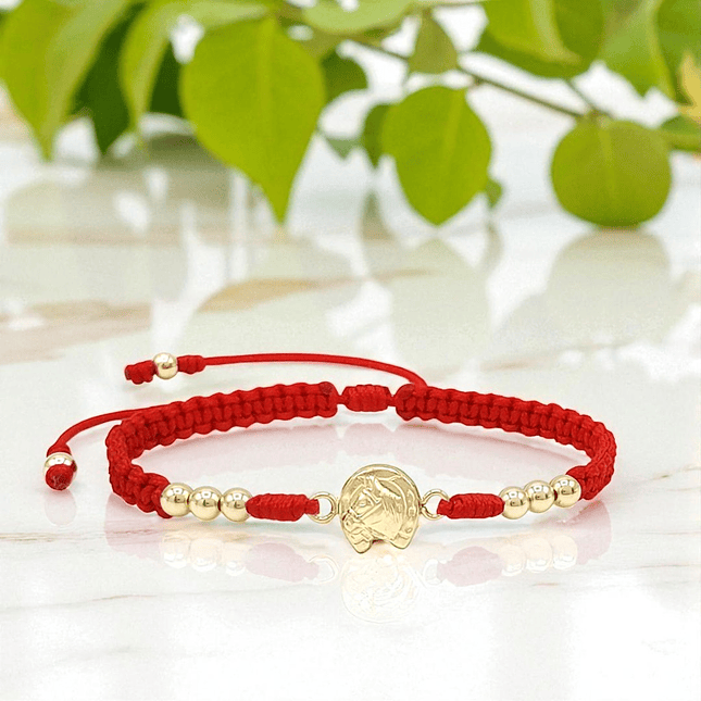 Pulsera Tejida con Caballo Laminado 18k 6