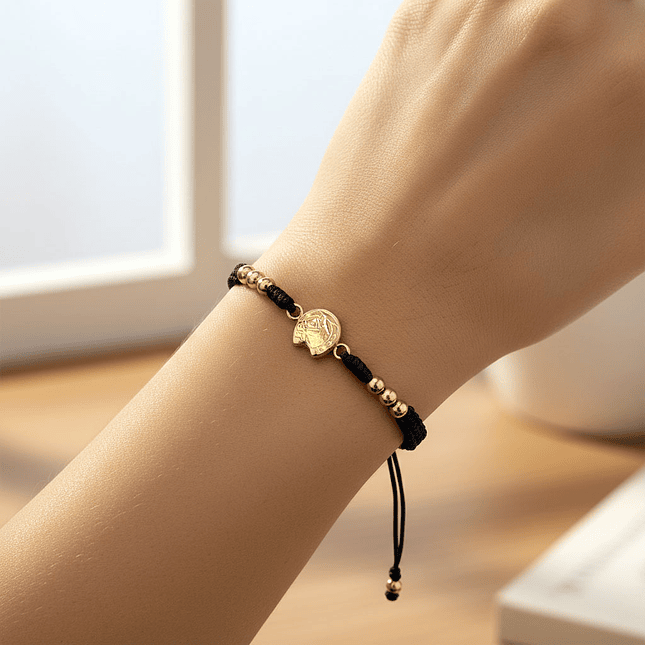 Pulsera Tejida con Caballo Laminado 18k 3