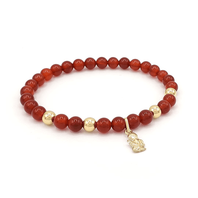 Pulsera Angelito Piedras Naturales Oro Laminado 18k 2