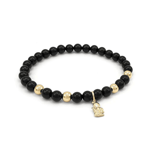 Pulsera Angelito Piedras Naturales Oro Laminado 18k 1