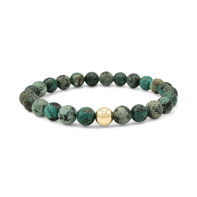 Pulsera Turquesa Africana Oro Laminado 18k 1