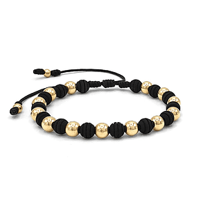 Pulsera con Neopreno y Oro Laminado 18k (6mm)