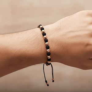 Pulsera con Neopreno y Oro Laminado 18k (6mm)