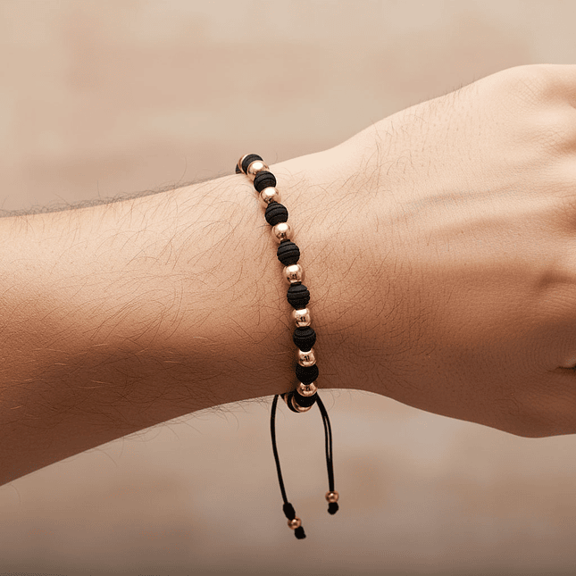 Pulsera con Neopreno y Oro Laminado 18k (6mm) 2