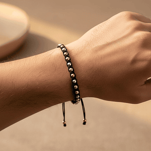 Pulsera Tejida con Oro Laminado y Plata 925 Italiana