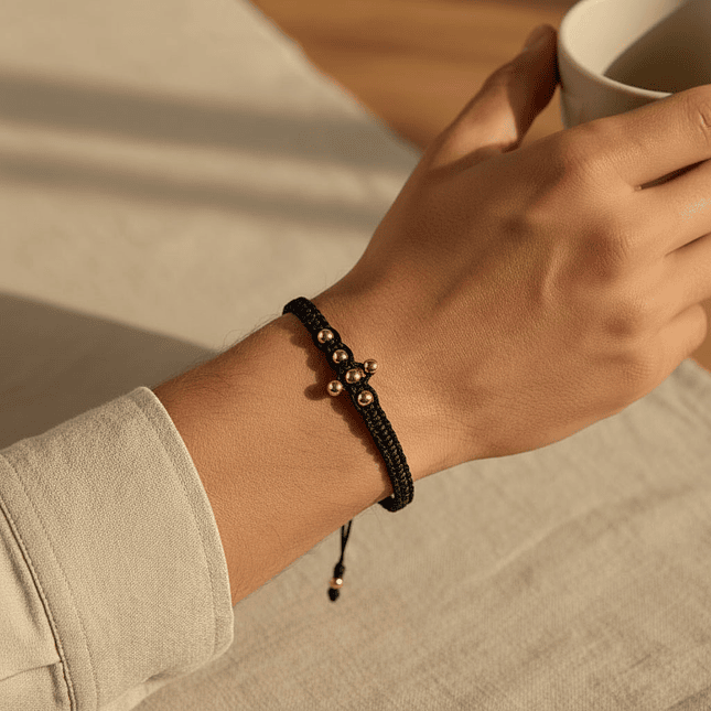 Pulsera Tejida Cruz Cristo Oro Laminado 18k 4