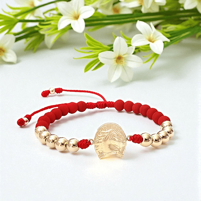 Pulsera Caballo Herradura Neopreno Oro Laminado 18k 5