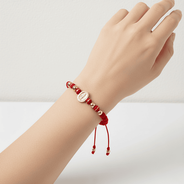 Pulsera Virgen Milagrosa Neopreno Oro Laminado 18k 4