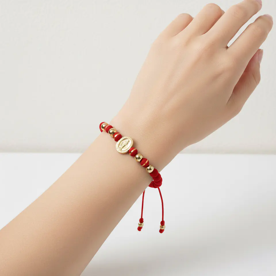 Pulsera Virgen Milagrosa Neopreno Oro Laminado 18k 4