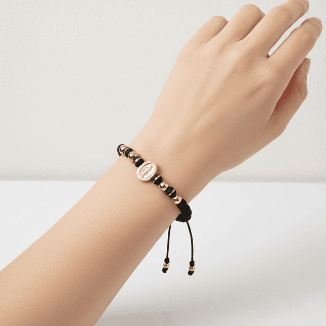 Pulsera Virgen Milagrosa Neopreno Oro Laminado 18k 2