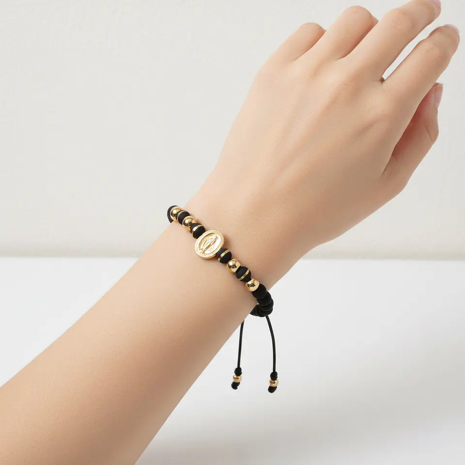 Pulsera Virgen Milagrosa Neopreno Oro Laminado 18k 2