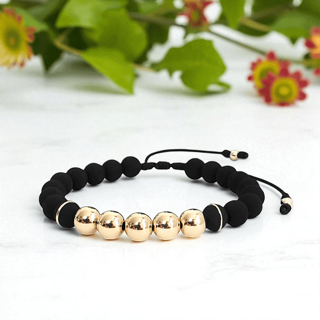 Pulsera con Neopreno y Oro Laminado 18K 4