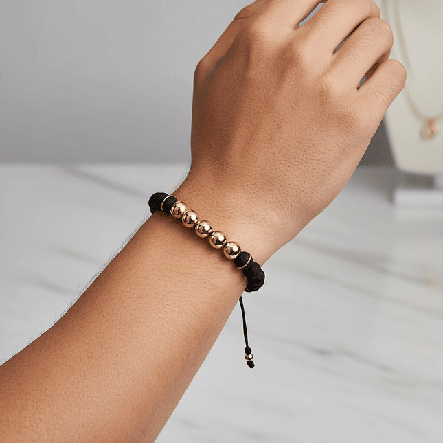 Pulsera con Neopreno y Oro Laminado 18K 3