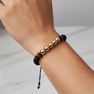 Pulsera con Neopreno y Oro Laminado 18K