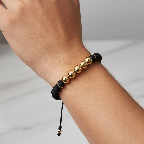 Pulsera con Neopreno y Oro Laminado 18K