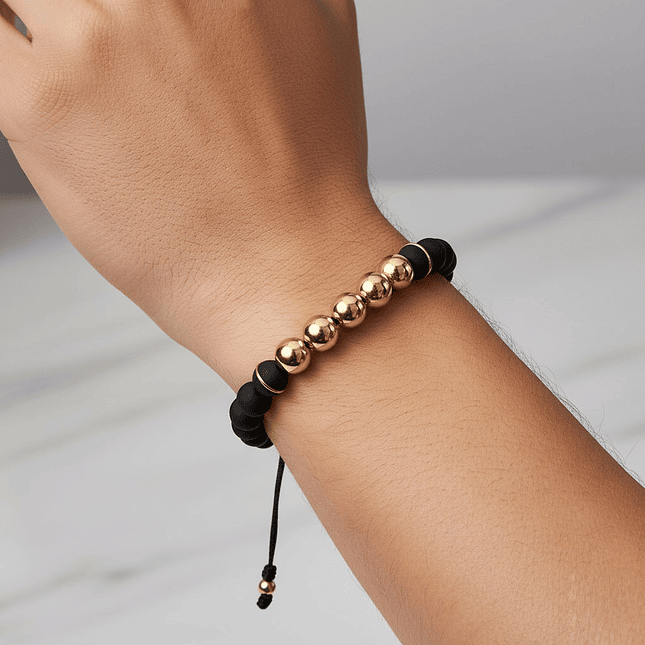 Pulsera con Neopreno y Oro Laminado 18K 2