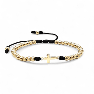 Pulsera Cruz Oro Laminado 18k