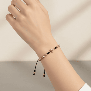 Pulsera Cruz Oro Laminado 18k