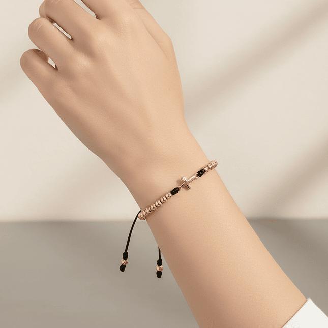 Pulsera Cruz Oro Laminado 18k 2
