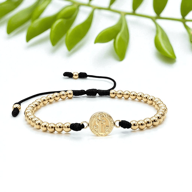 Pulsera San Benito Oro Laminado 18k 3